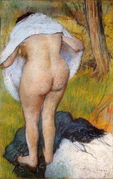 埃德加 德加 Nude Woman Pulling on Her Clothes